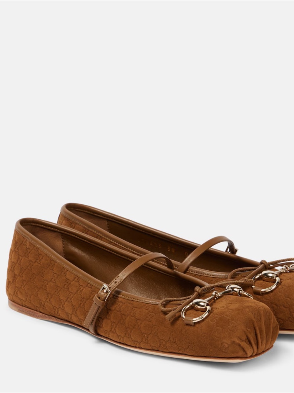 Gucci Horsebit GG suede ballet flats - Picture 2 of 4